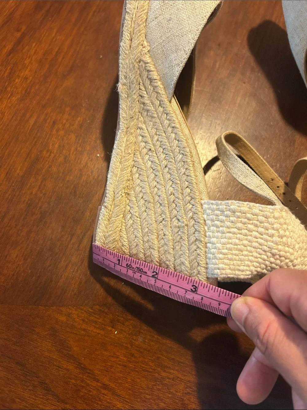 J.Crew Cream Linen Espadrille Wedge Sandals with Ankle Strap